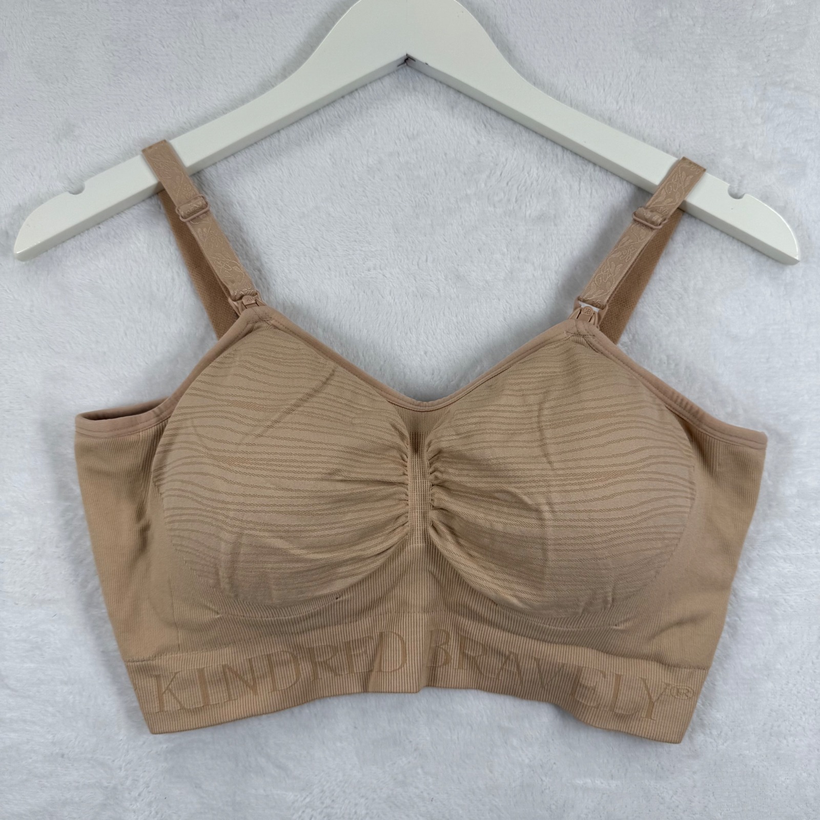 Kindred Bravely Sublime Hands-Free Pumping Nursing Bra Beige Large Wireless